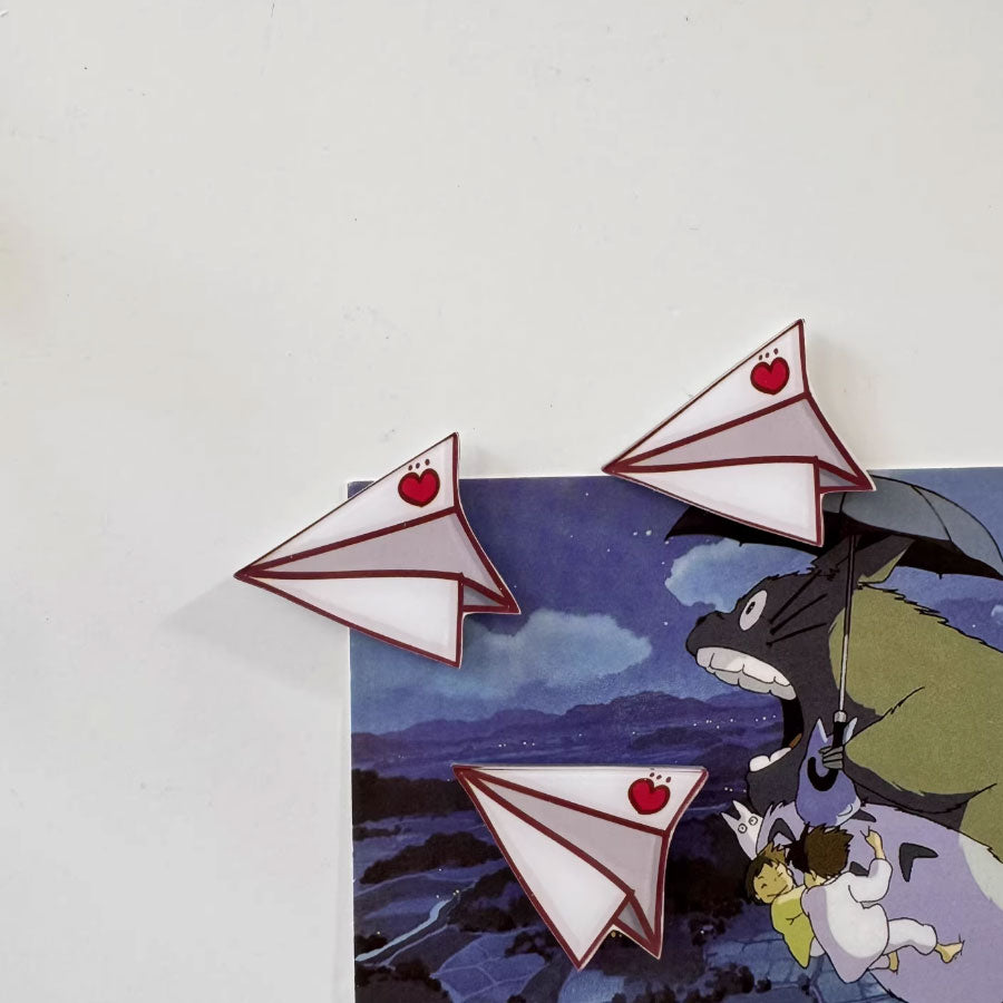 3D Paper Airplane Pop-Art Magnets (3pcs)