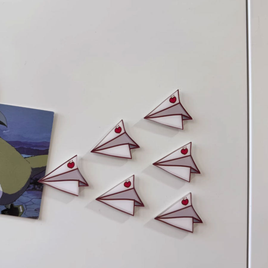 3D Paper Airplane Pop-Art Magnets (3pcs)