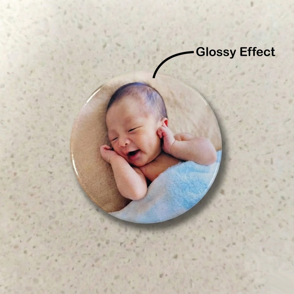 圆形照片冰箱贴